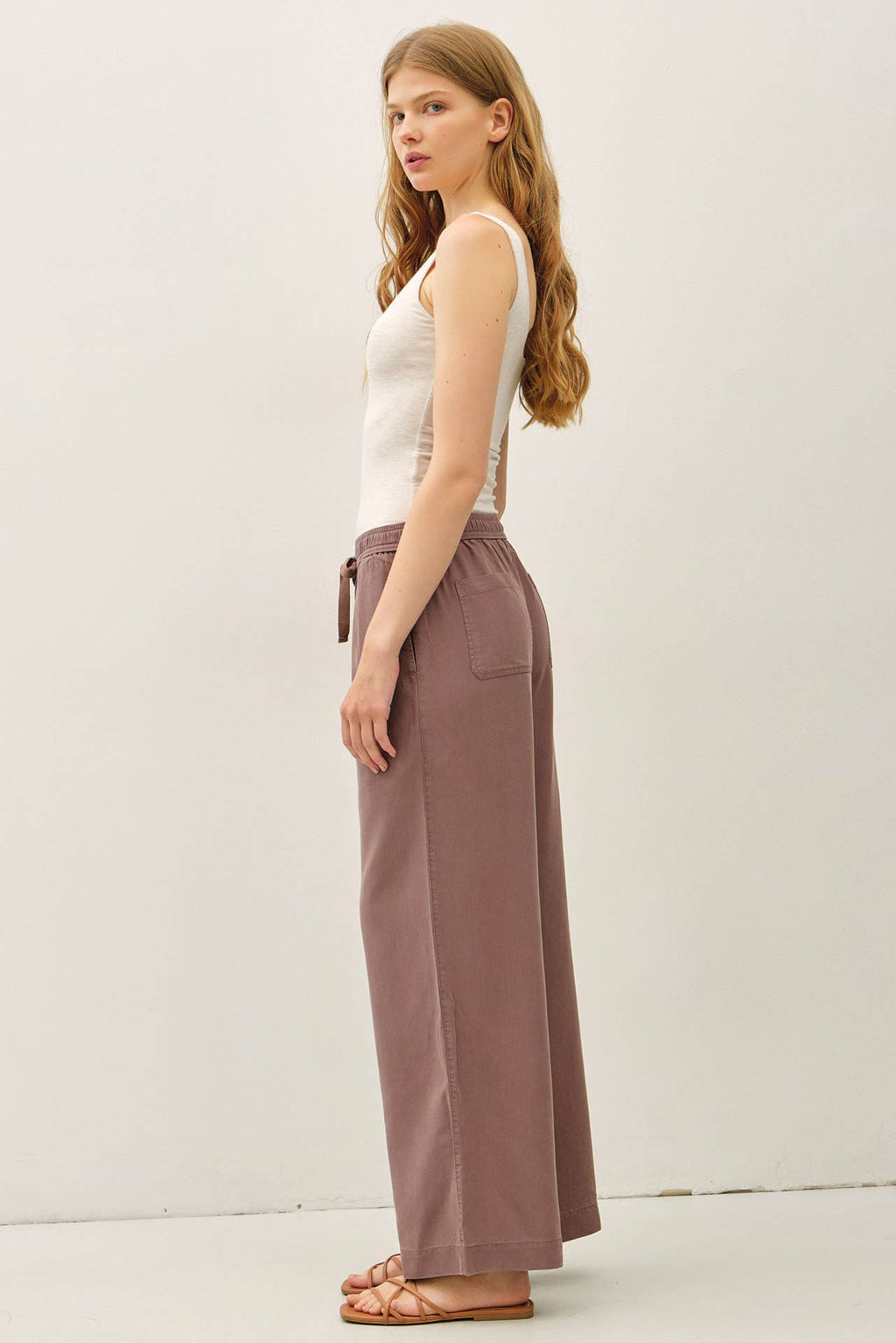 Tencel Wide Leg Pants | Cocoa