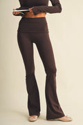 Active Foldover Flare Legging | Dark Chocolate
