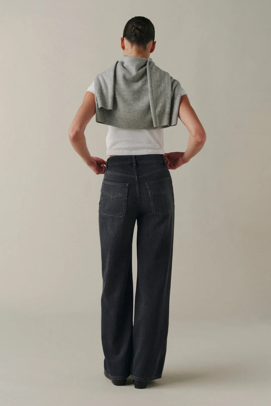 WARP + WEFT NCE-Wide Leg Jeans | Greyscale