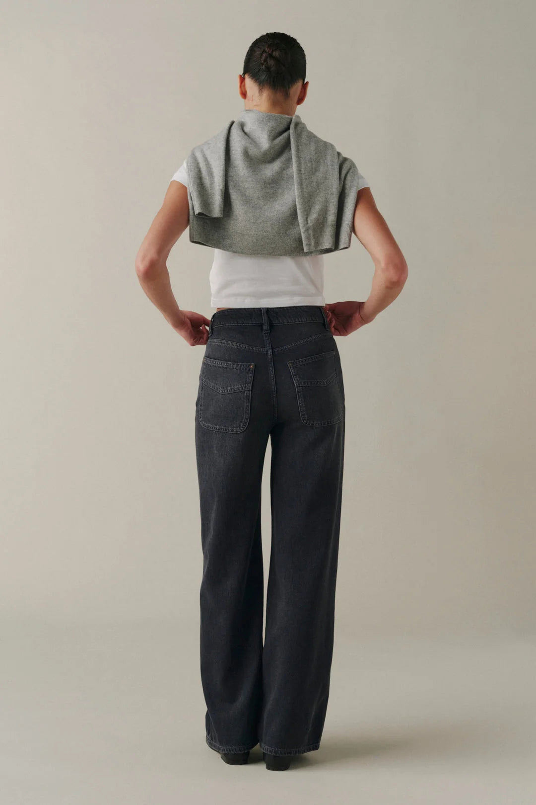 WARP + WEFT NCE-Wide Leg Jeans | Greyscale