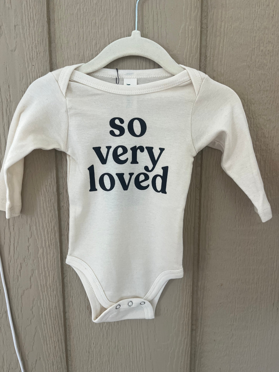 Cream So Very Loved Organic Baby Bodysuit | Long Sleeve