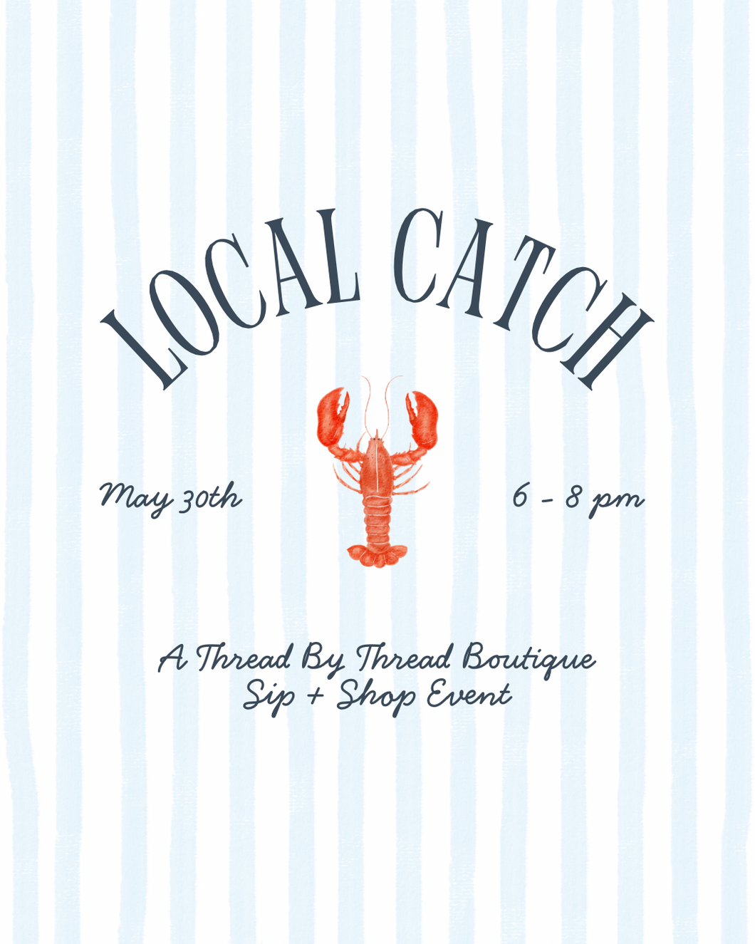 Local Catch Sip & Shop Event