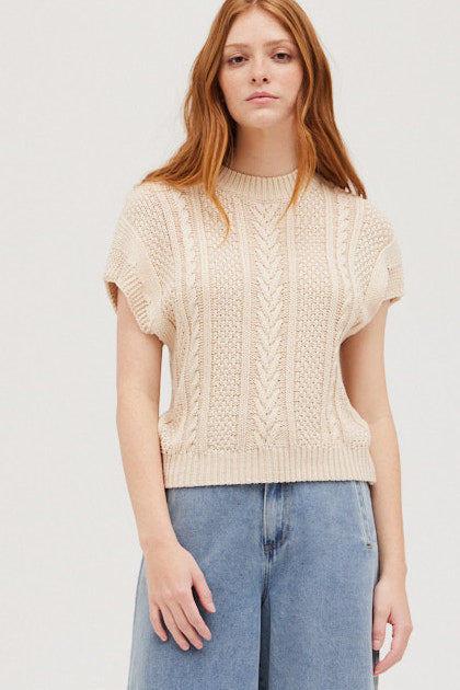 Grade & Gather Sleeveless Cable Sweater