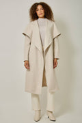 Shawl Collar Long Coat | Oatmeal
