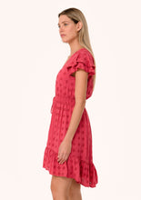 Load image into Gallery viewer, Eyelet Ruffle Sleeve V Neck High Low Mini Dress | 2 Colors Available
