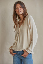 Load image into Gallery viewer, Knit Rib V-Neck Button Down
