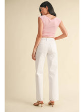 Load image into Gallery viewer, Just Black Denim Slim Palazzo Scissor Cut Jean | White
