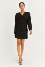 Load image into Gallery viewer, Crescent Pleated Chiffon Wrap Dress
