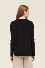 Load image into Gallery viewer, Grade &amp; Gather Rib Knit High Neck Top Black
