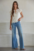 Load image into Gallery viewer, Coastal Lace Flutter Top
