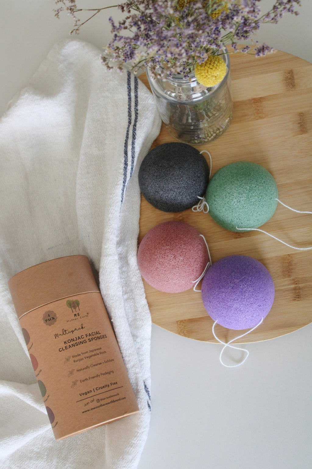 Me Mother Earth Konjac Sponge Multipack- Biodegradable and Zero Waste Beauty