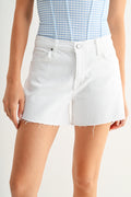 Just Black Denim Mid Rise Stretch Short | Optic White