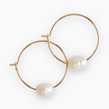 Gold Plated Pearl Hoop Earrings