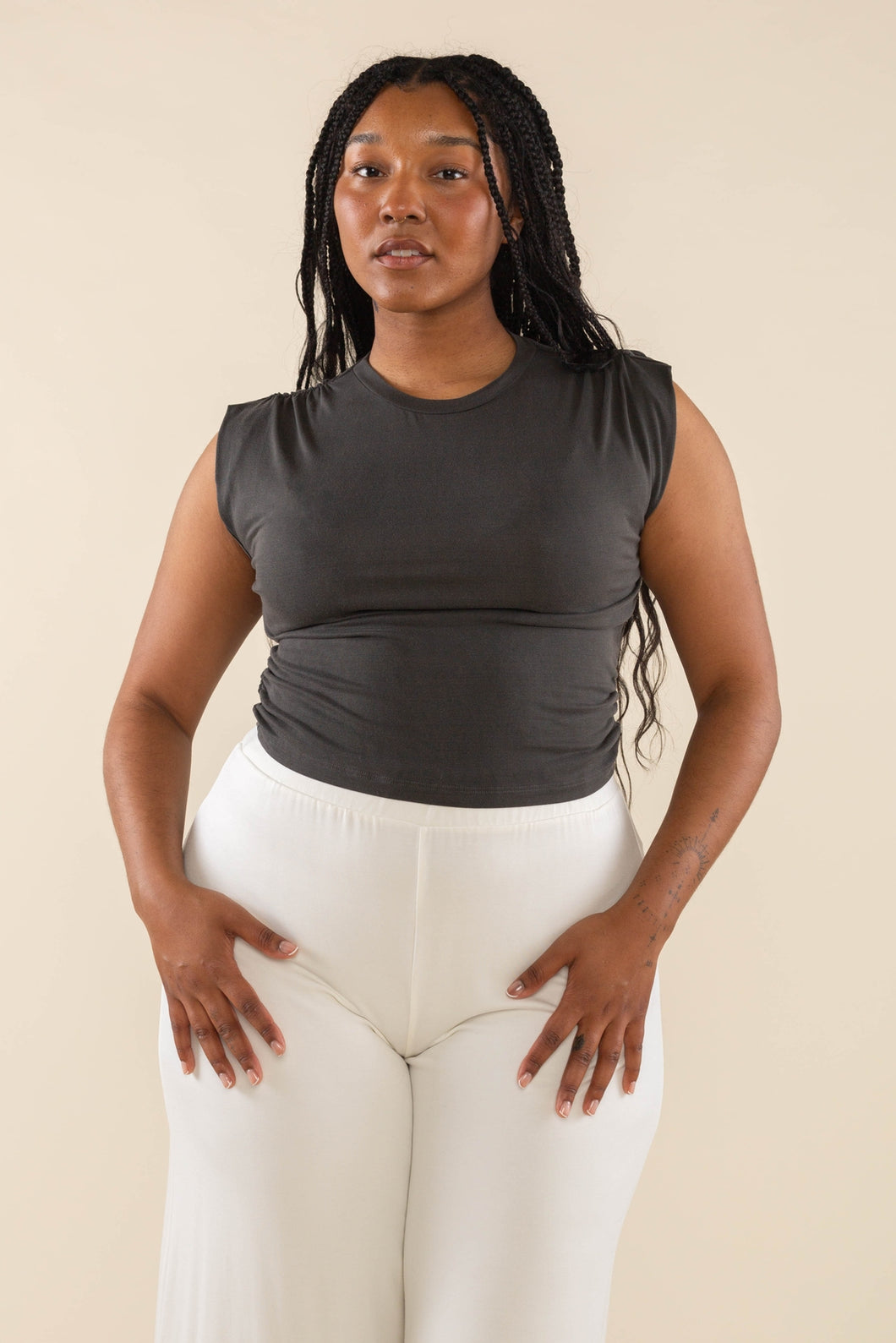 Jenna Muscle Tank | Washed Black