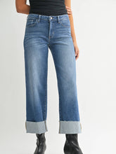 Load image into Gallery viewer, Just Black Denim Scissor Cut Cuffed Wide Leg
