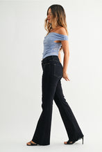 Load image into Gallery viewer, Just Black Denim High Rise Scissor Cut Flare | Dark Wash
