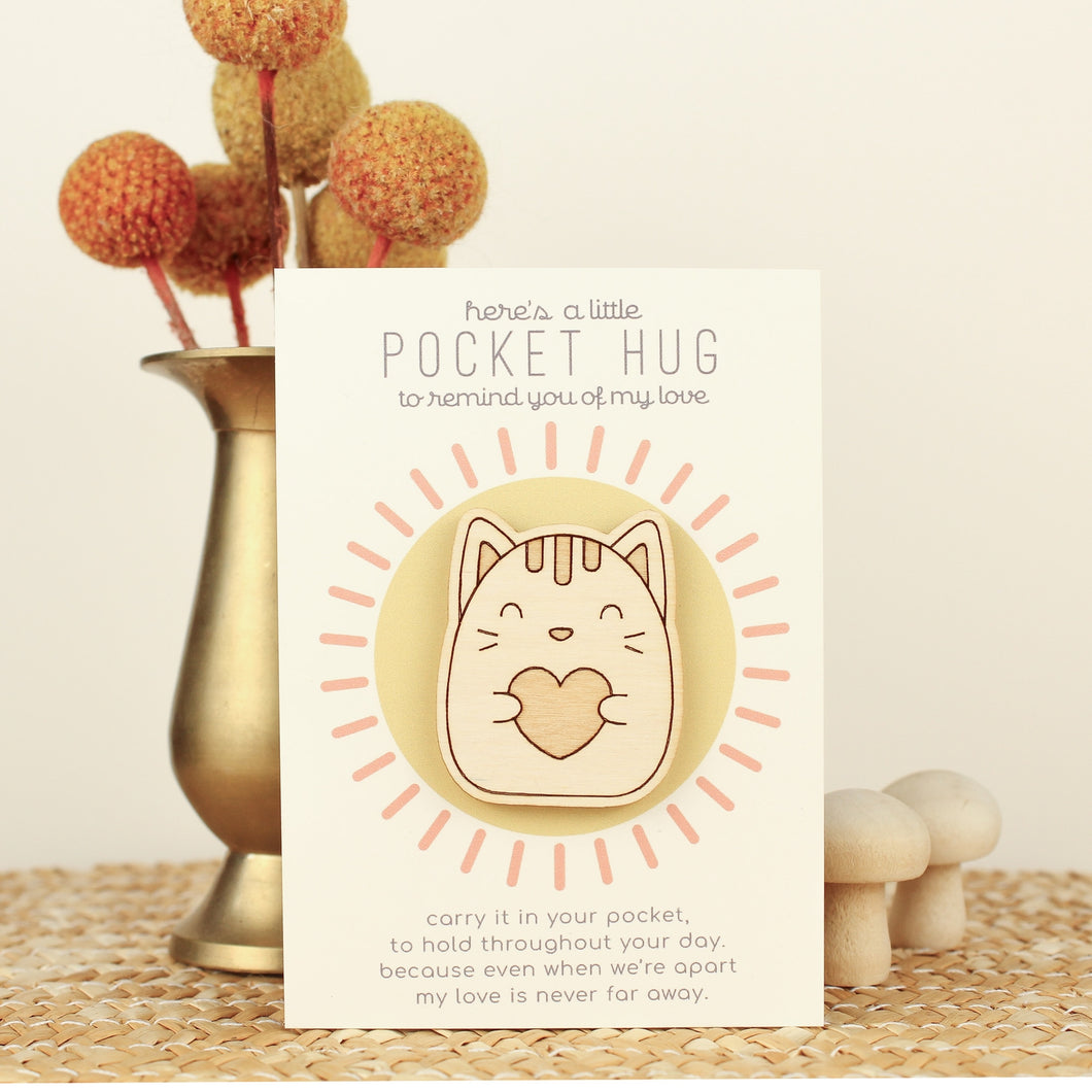 Wooden Pocket Hug | Multiple Animals Available