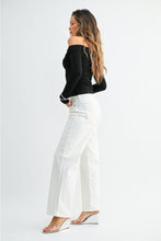 Load image into Gallery viewer, Just Black Denim Mid Rise Slim Wide Leg | Off White
