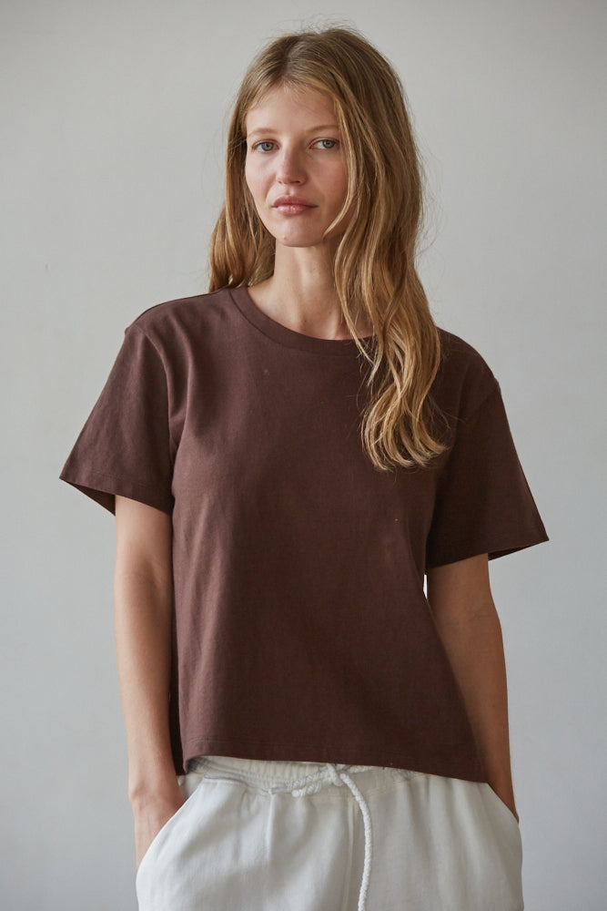 The Everyday Cotton Crew Tee | Brown
