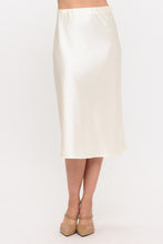 Load image into Gallery viewer, Satin Slip Midi Skirt | Light Butter
