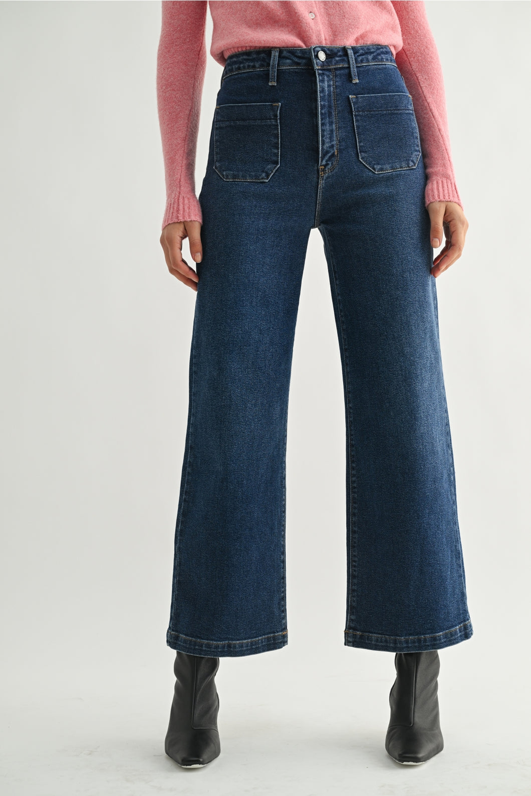 Just Black Denim Patch Pocket Wide Leg | Dark Wash