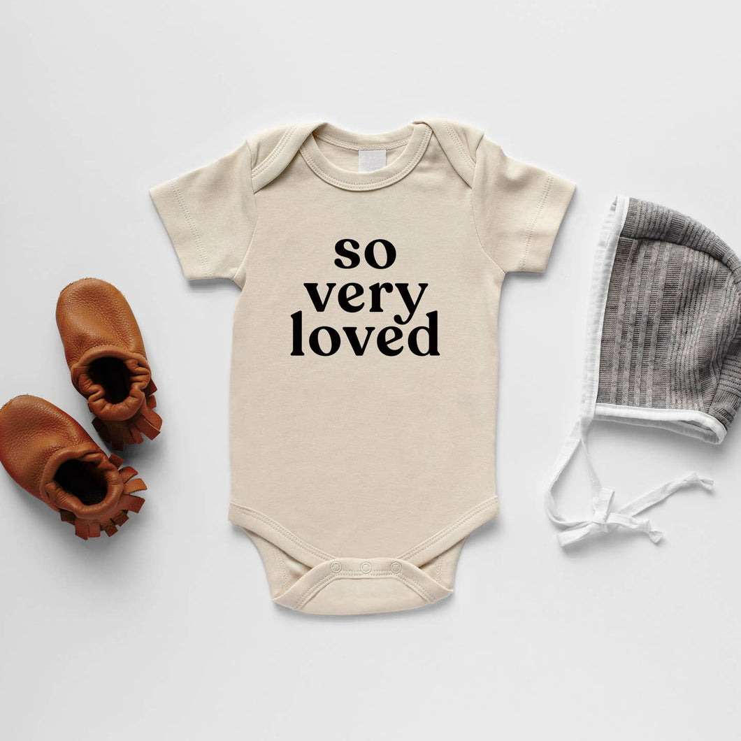 Cream So Very Loved Organic Baby Bodysuit | Short Sleeve