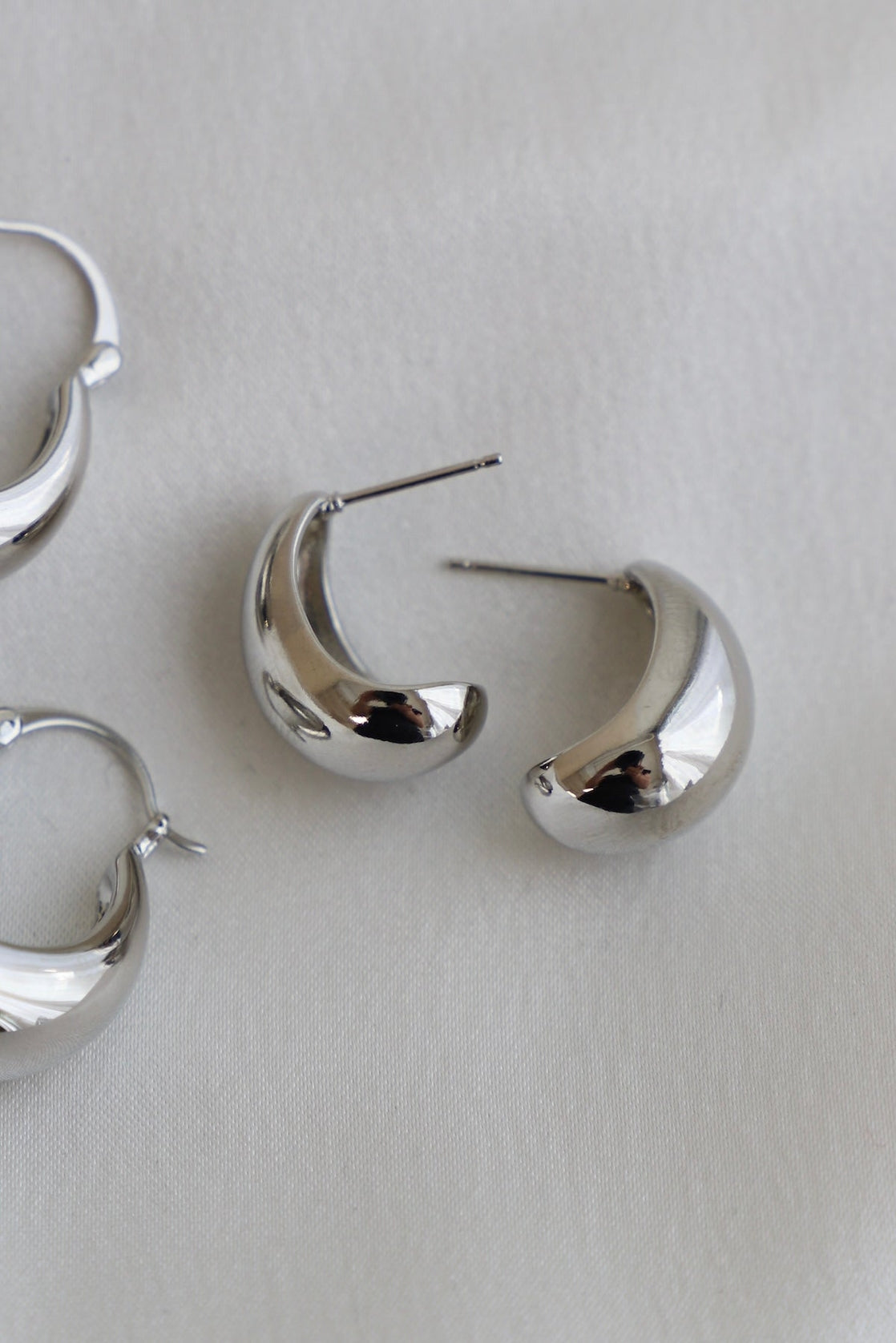 Bonnie Chunky Teardrop Studs | Silver