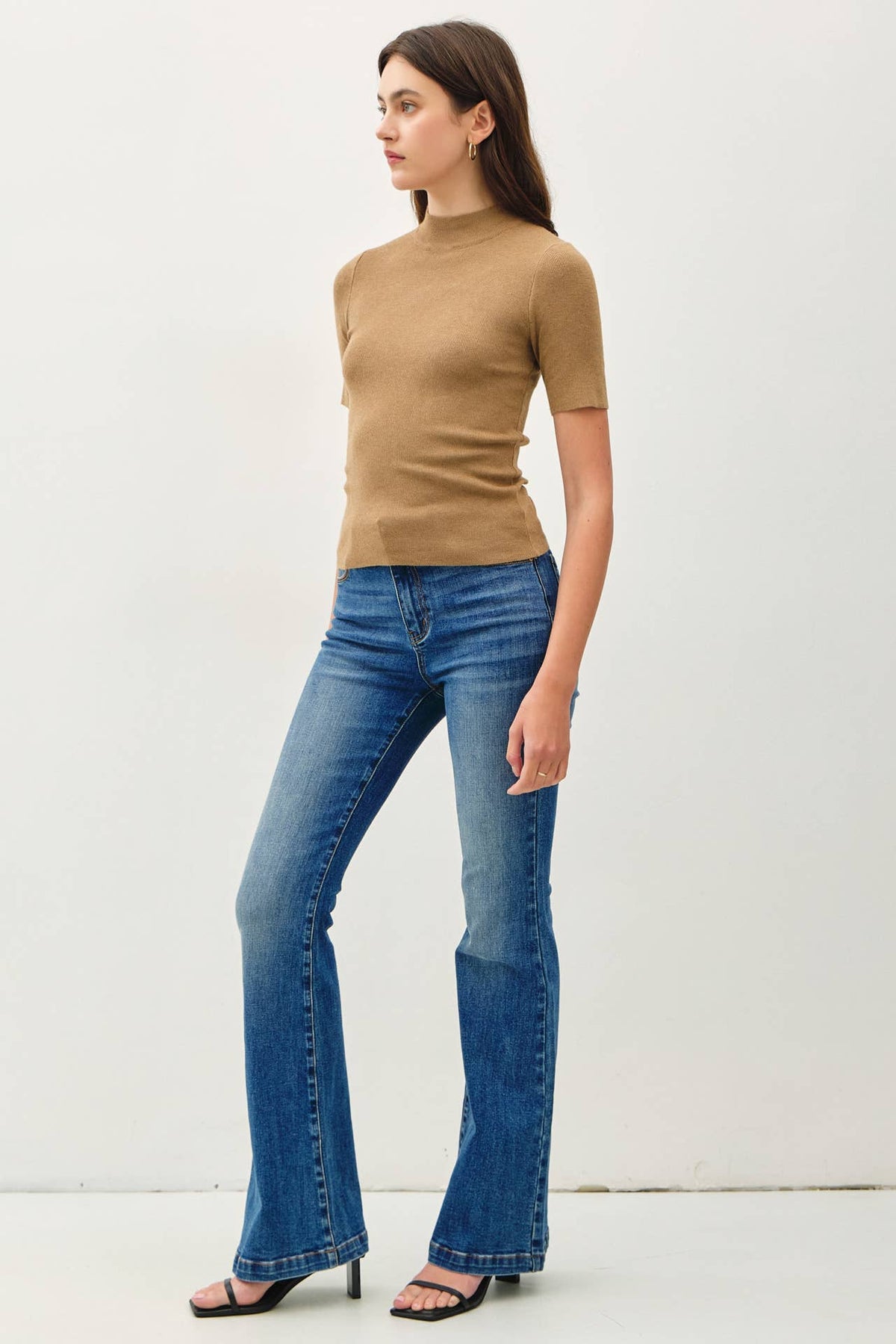 The Laurel Mock Neck Sweater Tee | Barley