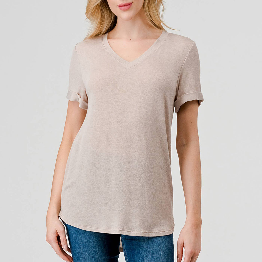 Heimious Relaxed Fit Cuffed Sleeve Tee *More Colors Available*