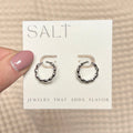 Wavy Hoop Earrings | Silver Rhodium