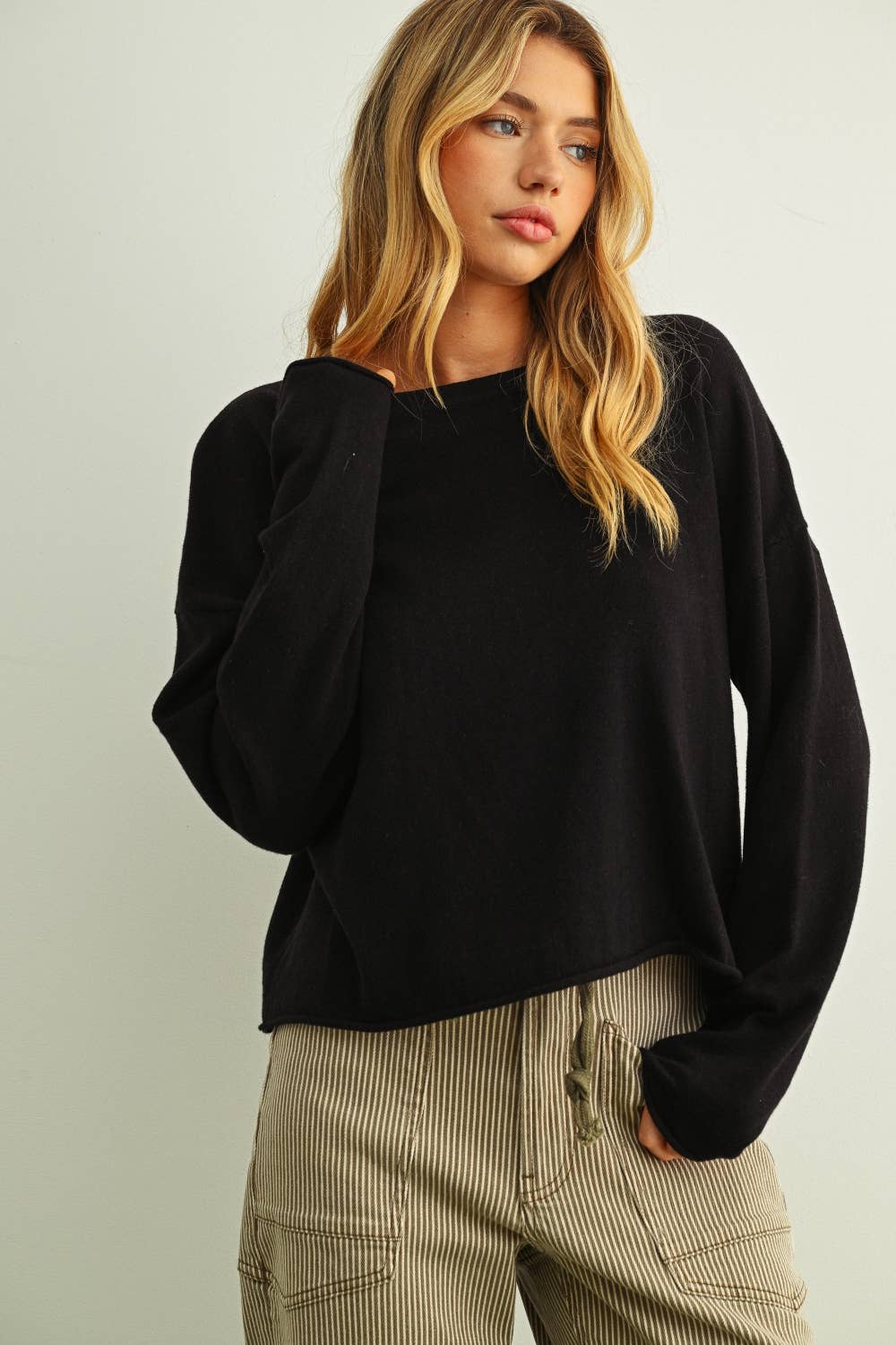 The Everyday Cotton Cashmere Top | Black