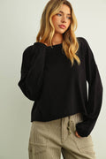 The Everyday Cotton Cashmere Top | Black