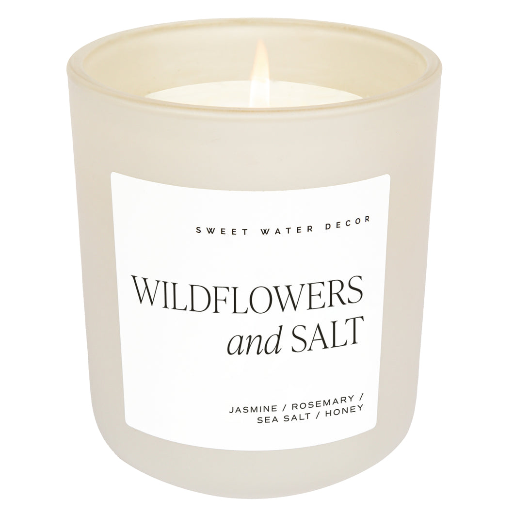 Wildflowers and Salt 15 oz Soy Candle, Matte Jar