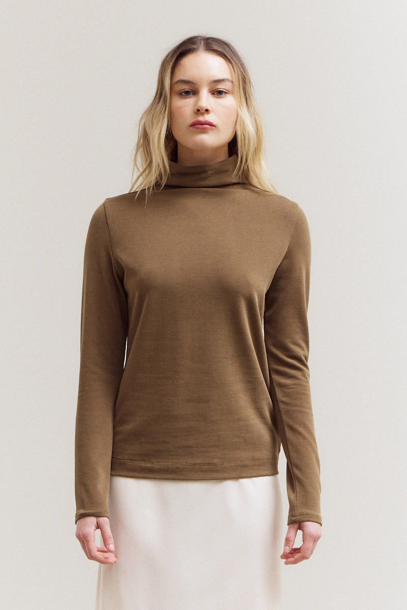 Brushed Mock Neck Long Sleeve