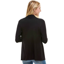 Load image into Gallery viewer, Open Front Drape Cardigan-Black
