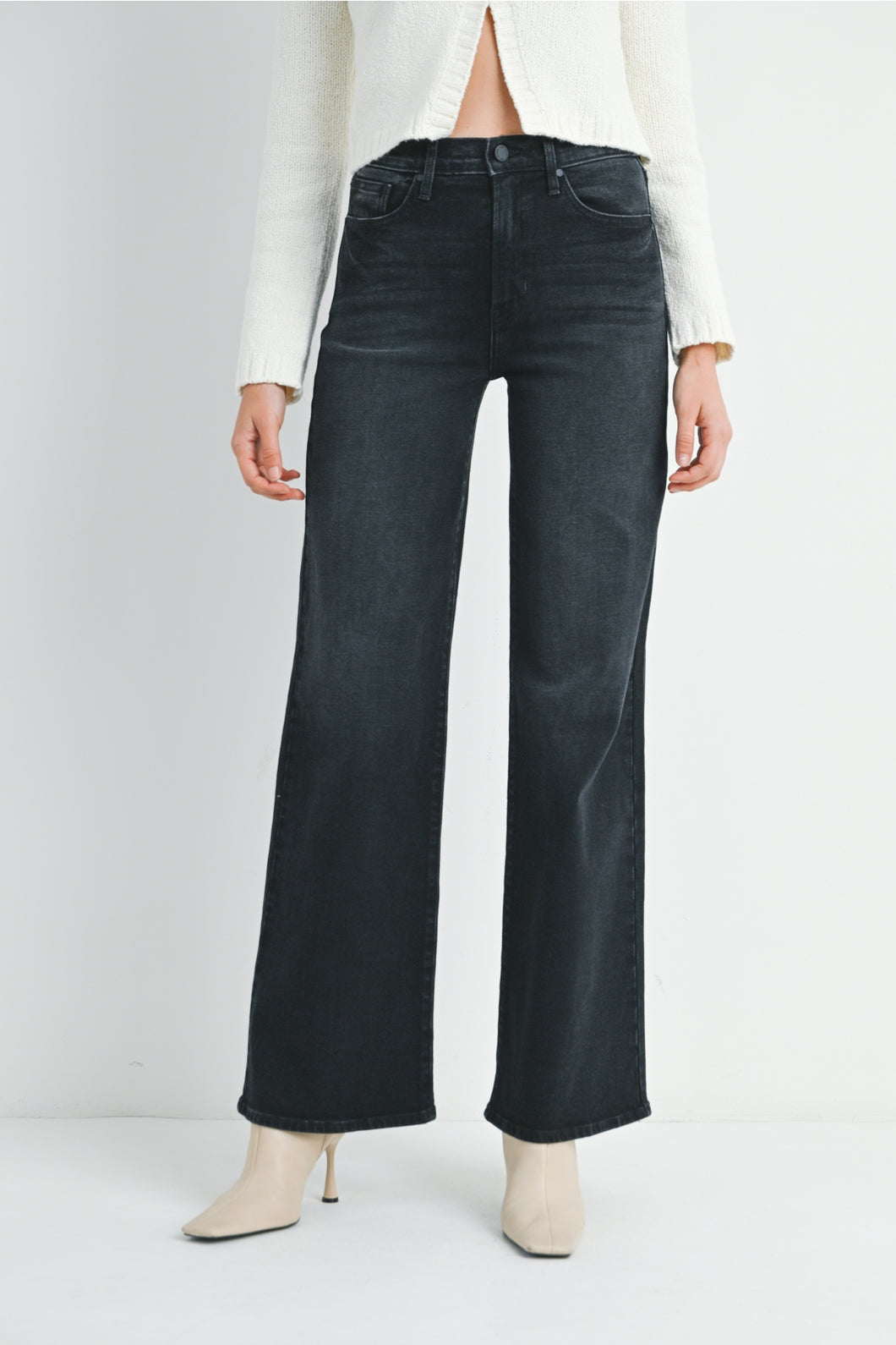 Just Black Denim Palazzo Jean | Washed Black