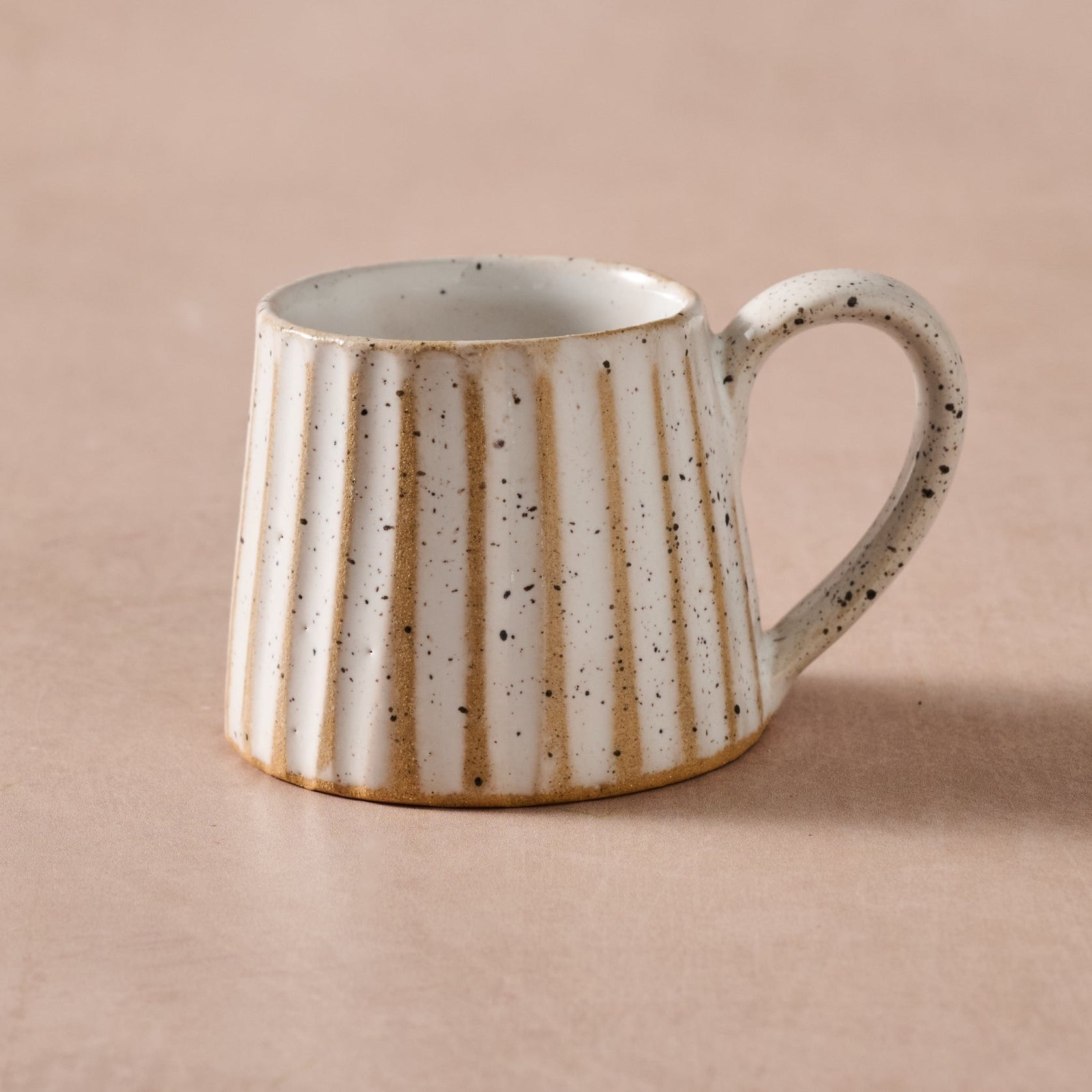 Sundara Conical Fluted Ceramic Espresso Mugs | Set of 4