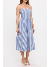 Load image into Gallery viewer, Fit &amp; Flare Striped Midi Dress
