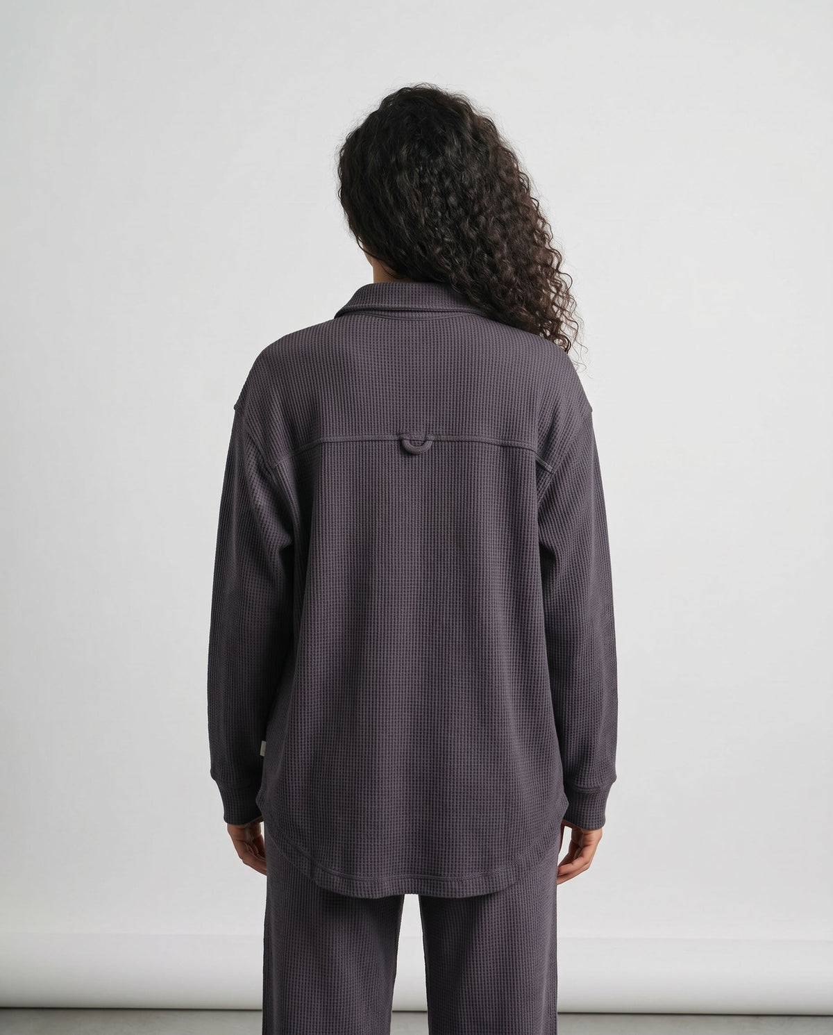 Kigo Heavy Waffle Shacket | Charcoal