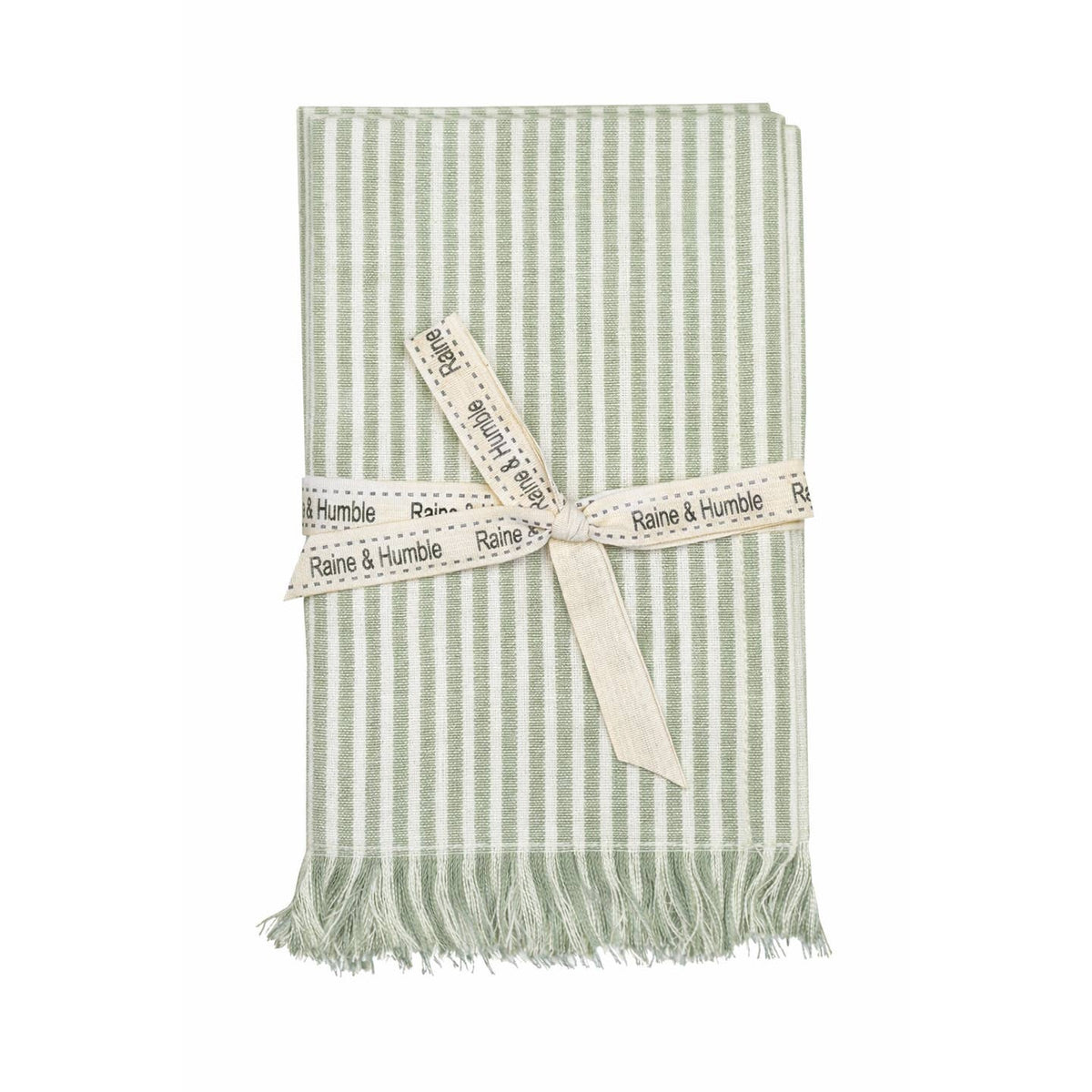 Abby Stripe Napkins | Sage Green