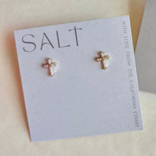 Load image into Gallery viewer, Cross Studs | 18k Gold
