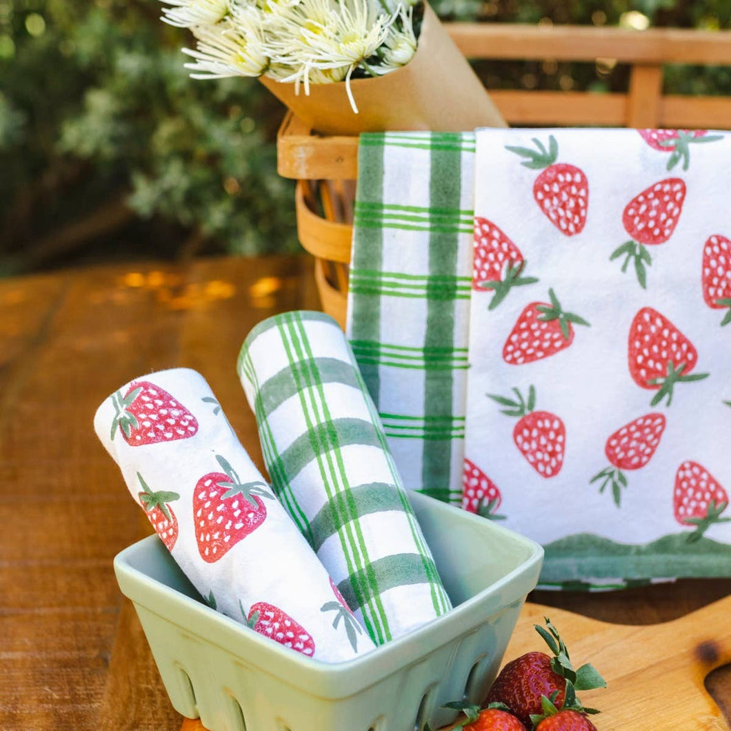 Mended Tea Towel | Strawberry