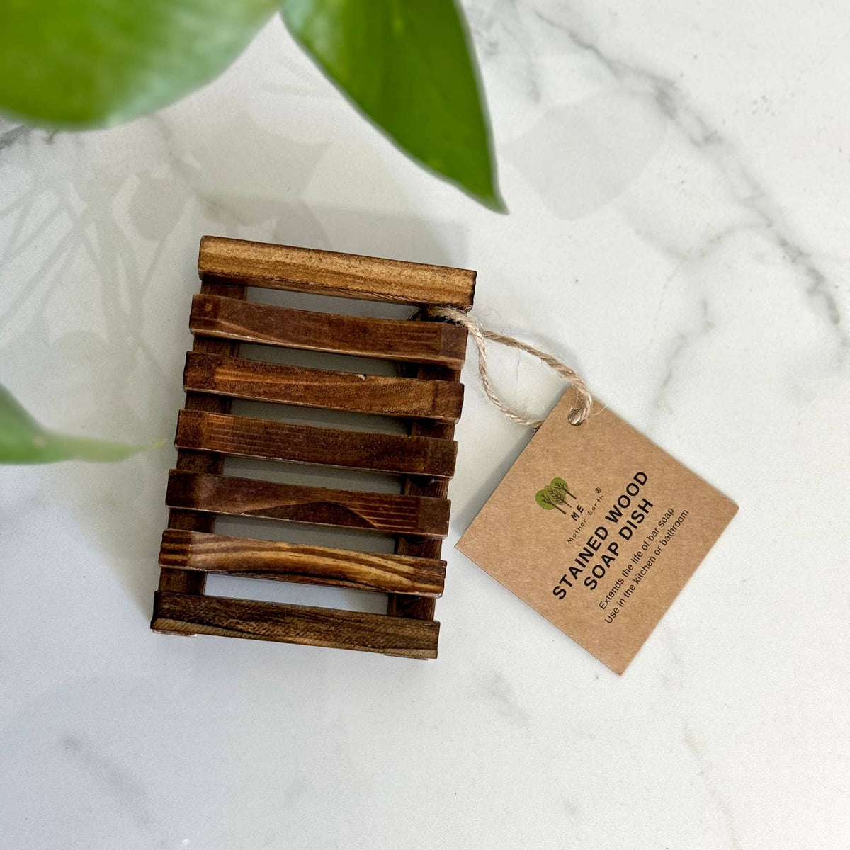 Me Mother Earth Stained Wood Soap Dish