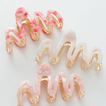 Load image into Gallery viewer, Willow Rosé Squiggle Metal Claw Clip | Large
