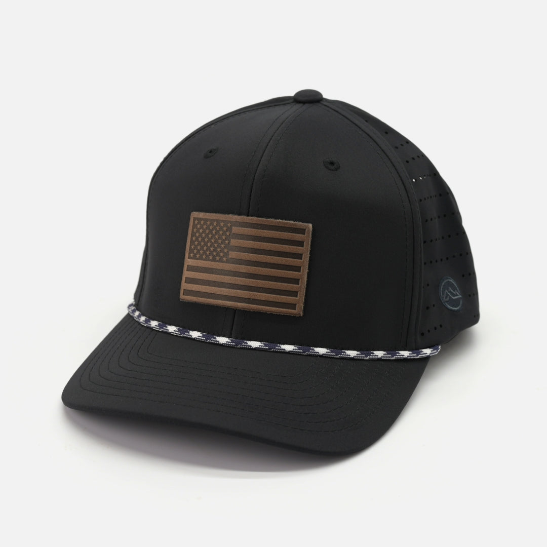 Range Leather Co. American Flag Sports Performance Hat | Onyx