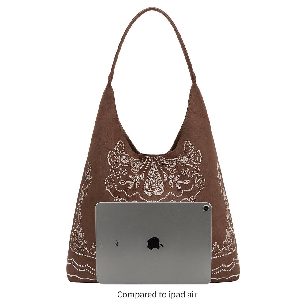 Eunice Tobacco Vegan Suede Tote Bag