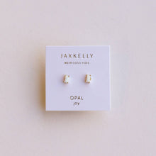 Load image into Gallery viewer, White Opal Baguette Earring
