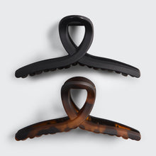 Load image into Gallery viewer, Recycled Plastic Large Loop Claw Clips 2pc | Black &amp; Tort
