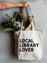 Load image into Gallery viewer, Gladfolk Local Library Lover Canvas Tote Bag
