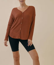 Load image into Gallery viewer, Waffle Button Pullover Top
